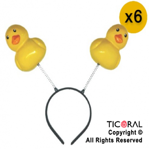 VINCHA PATITOS AMARILLOS DE PLASTICO x 6